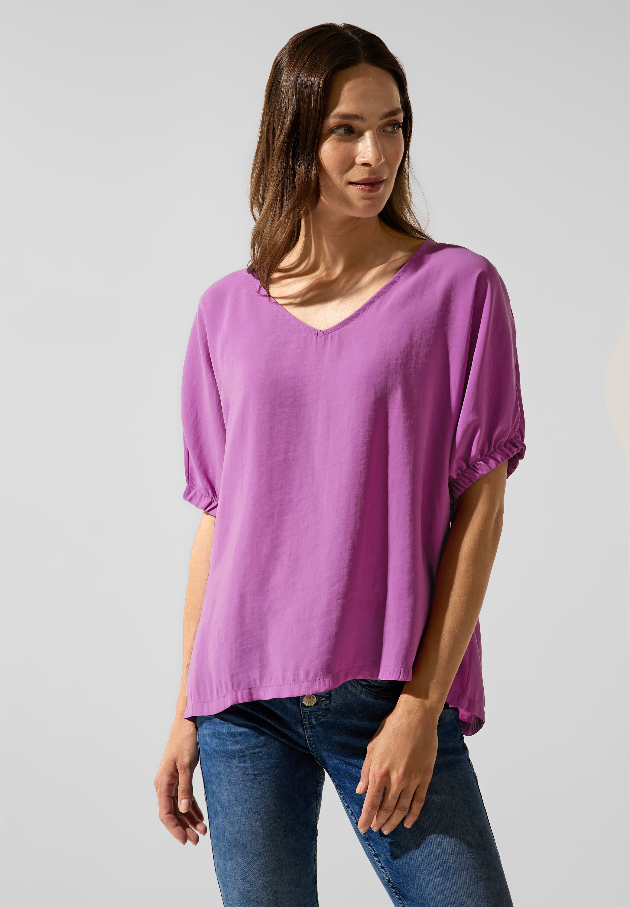 Street One Bluse mit gerafftem Halbarm | meta lilac | 38 | T-Shirts