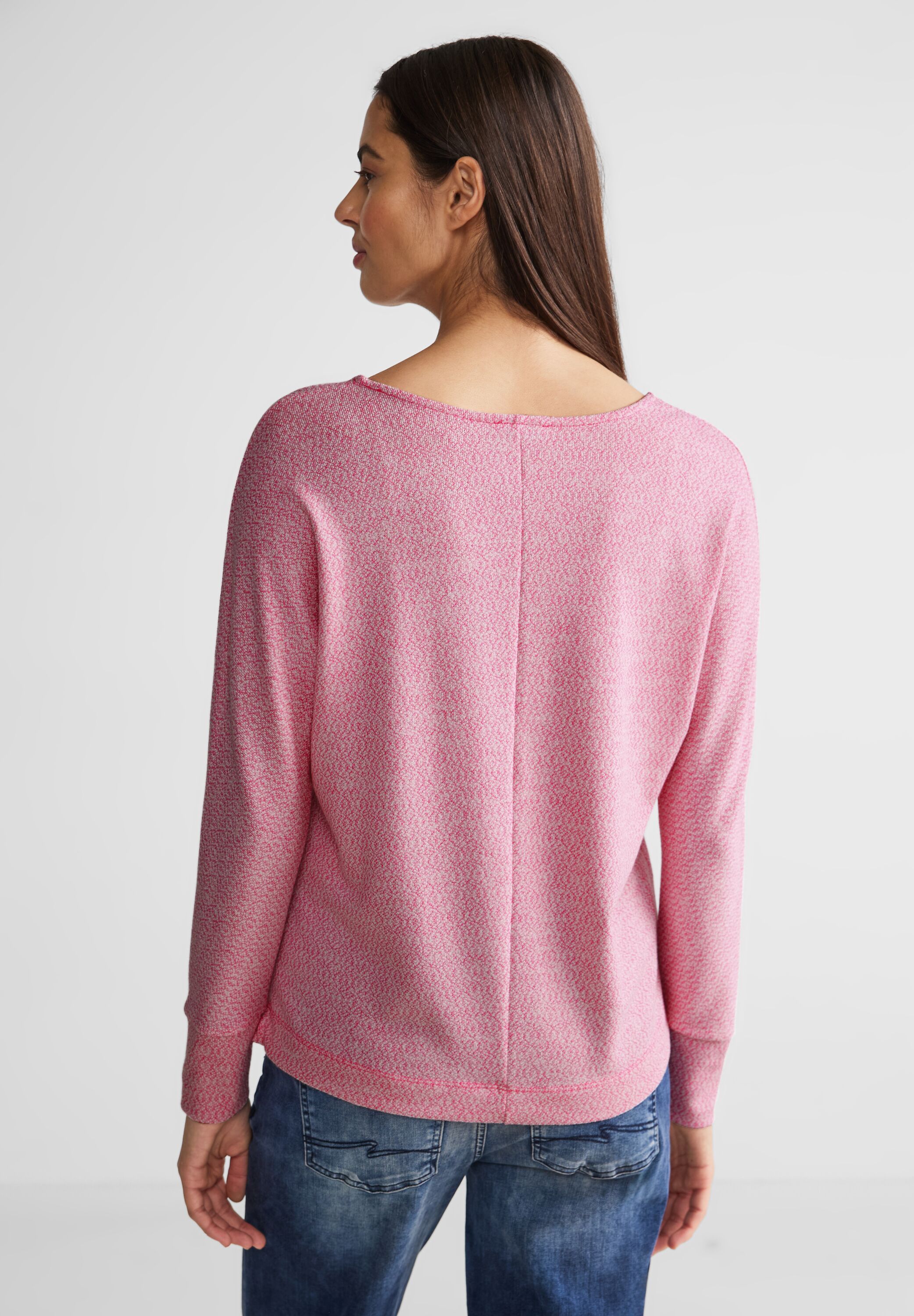 Street One Zweifarbiges Langarmshirt | cozy pink melange | 40