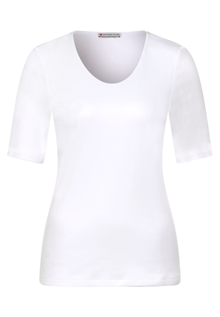 Street One Street One T-Shirt in Unifarbe | white | 40